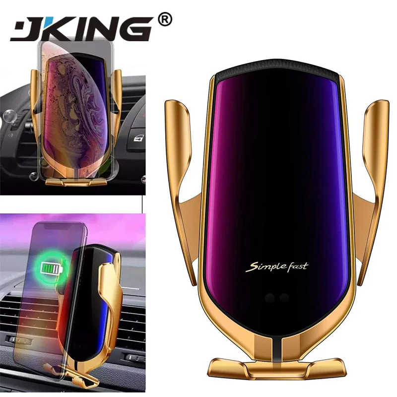 Автоматическое зажимное 10 Вт автомобильное беспроводное зарядное устройство