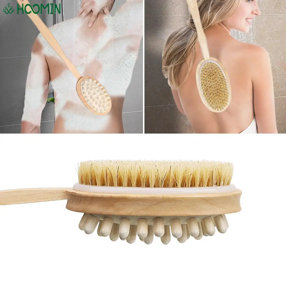 Скребок для ванны с натуральной щетиной Массажная щетка удаления кутикулы кожи