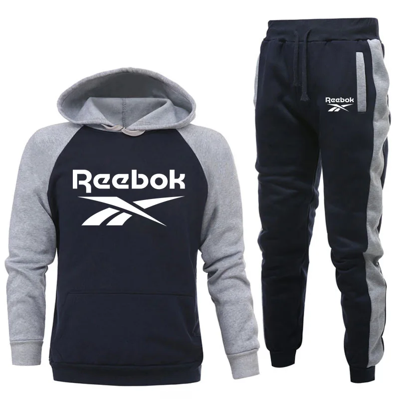 

2021 Autumn And Winter Printed Casual Sportswear Mens Suit Hoodie Pants Two-piece Tracksuit Hooded Sweater Suit Sportswear
