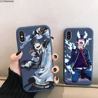 anime blue exorcist rin okumura phone case for iphone 12 mini 11 pro xs max x xr 7 8 6 plus candy color blue soft silicone cover