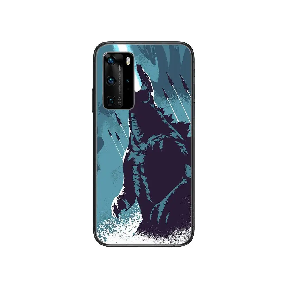

HD-Godzilla Phone Case For Huawei P 40 30 20 10 9 8 Lite E Pro Plus Black Etui Coque Painting Hoesjes comic fas