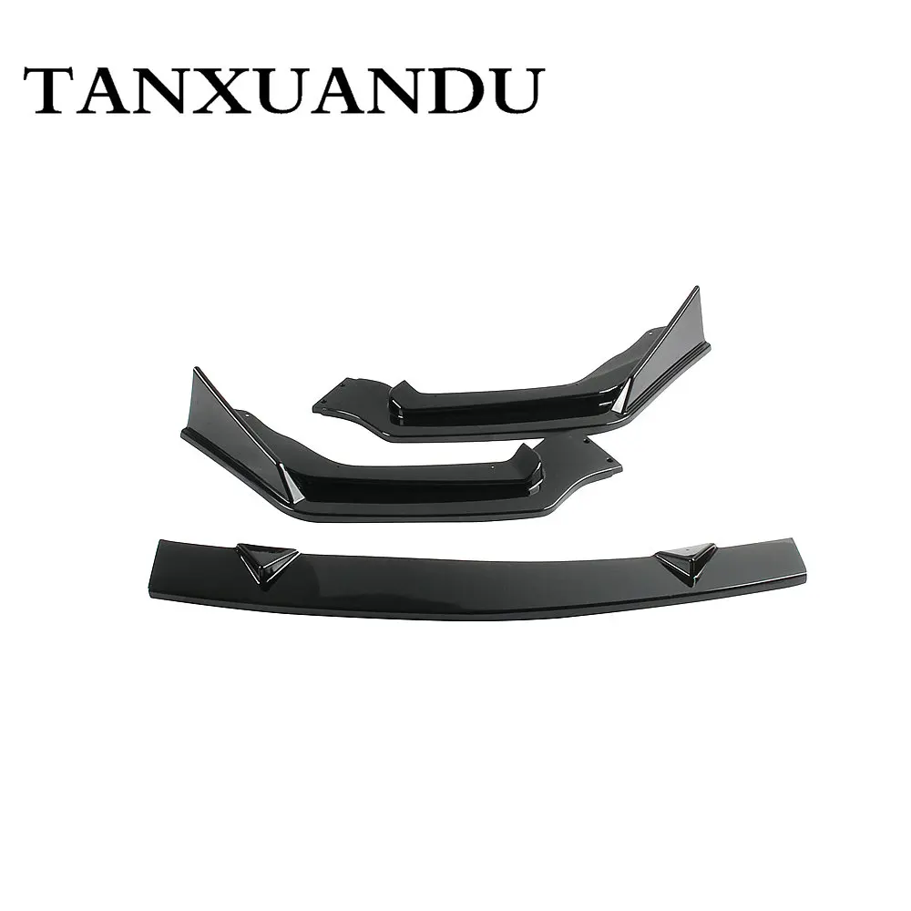1026 роспись черный глянец 3 ступенчатый передний бампер спойлер днища крыло Спорт
