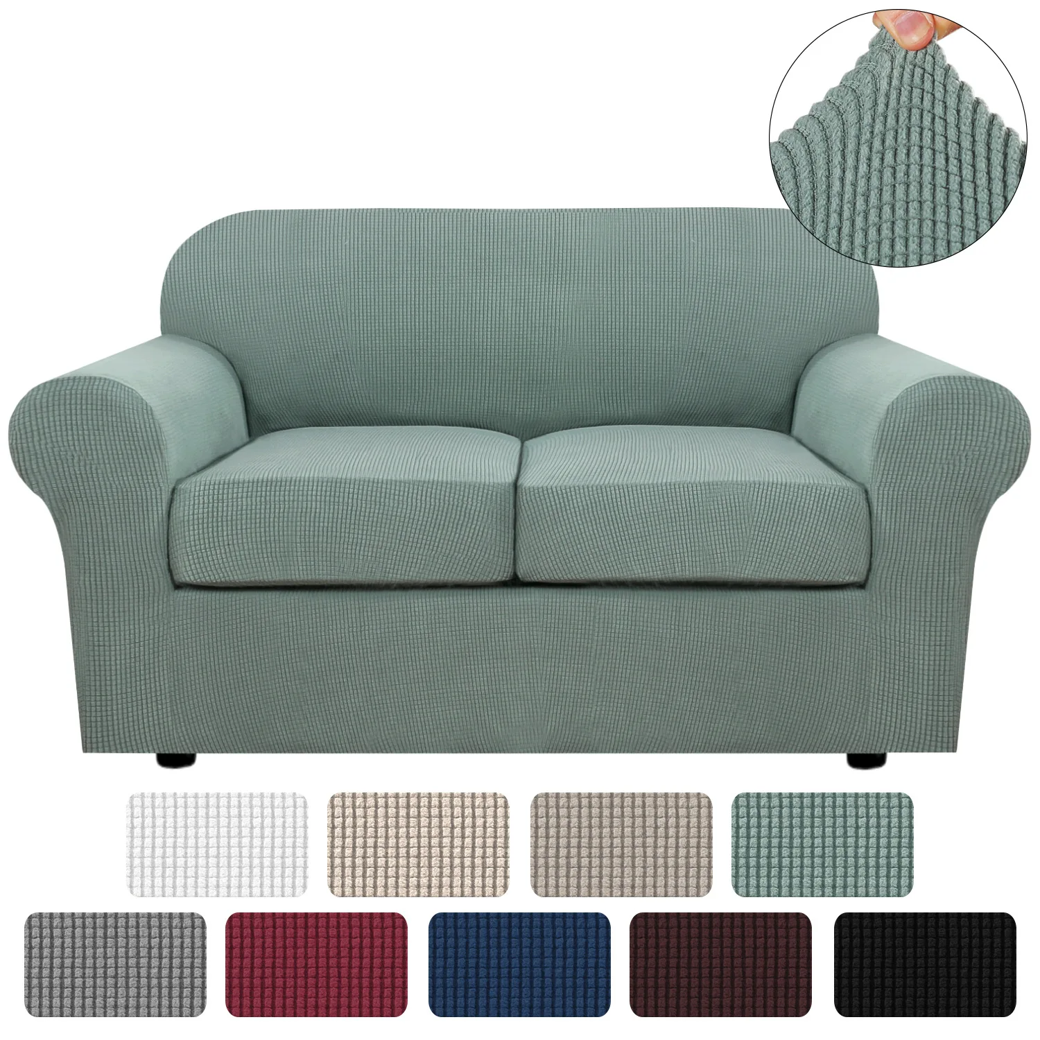 

Split Thicken Elastic Stretch 1-2-3-Seater Couch Cover Jacquard Sofa Cover Living Room Slipcover Sofa Corner Sofa Cushion Cover