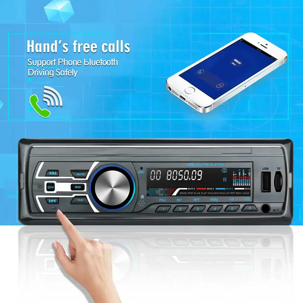 Автомобильный радиоприемник с Bluetooth автомобильный стерео радио цифровой FM Aux вход приемник SD USB In-dash 1 Din автомобильный MP3 мультимедийный плеер универсальный