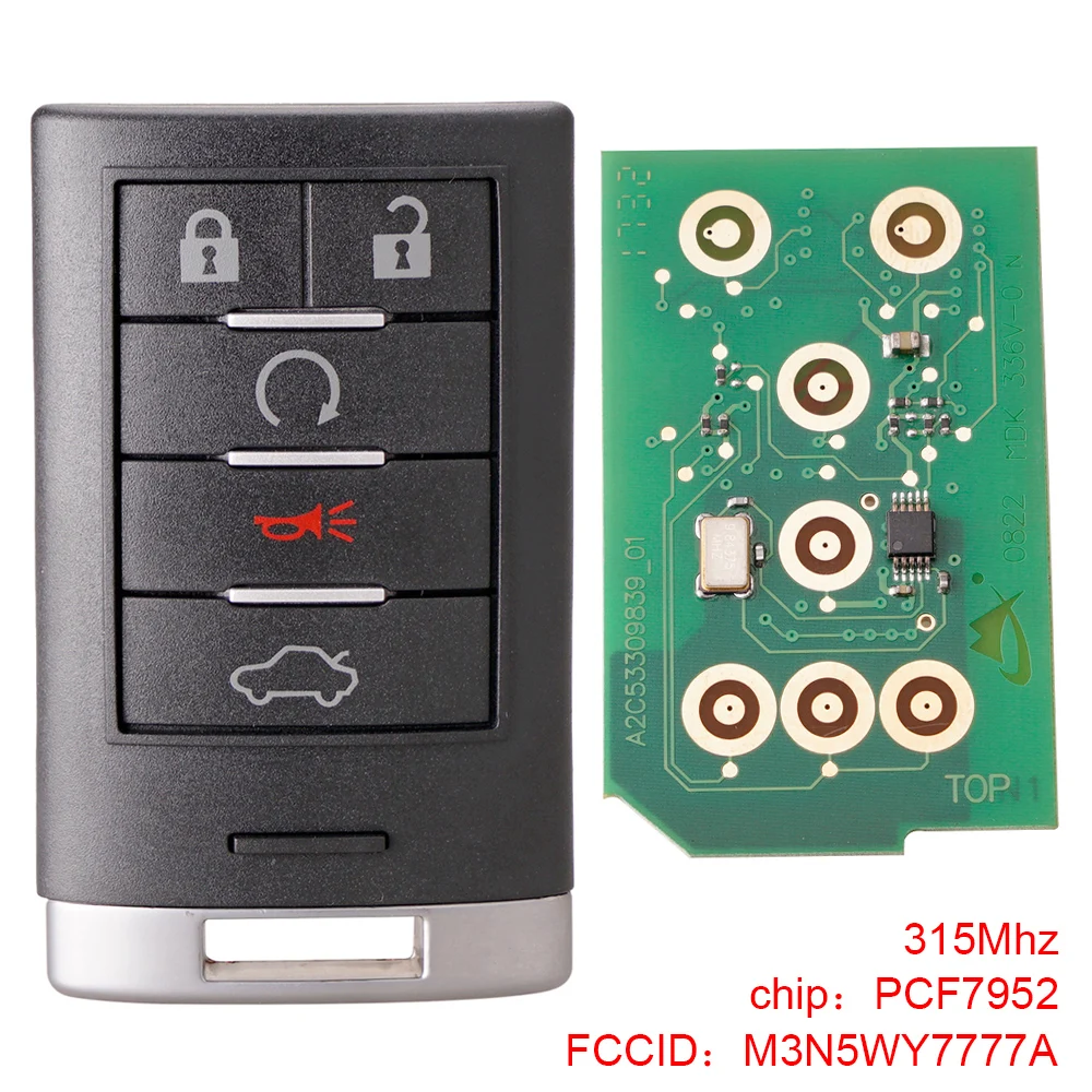 Авто ключ Замена 315 МГц 5 кнопок дистанционного управления без ключа брелок