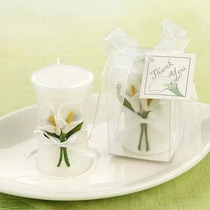 20pcs Flower Lily Candle For Wedding Party Birthday Souvenirs Gifts Favor souvenirs souvenir