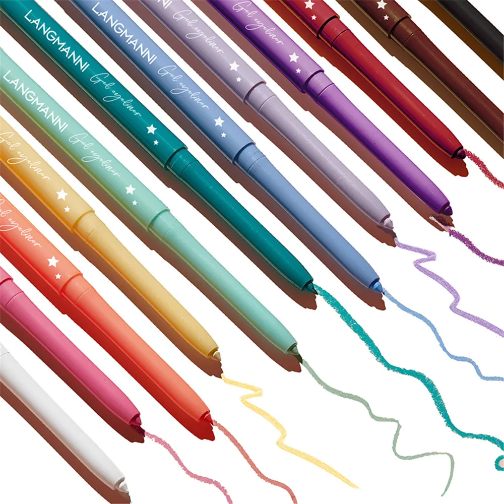 

12 Pcs/Set Waterproof Eye Pencil Colorful Liquid Makeup Pen Eyeliner Long-lasting Beauty Cat Eye Liner Shadow Pen Cosmetics