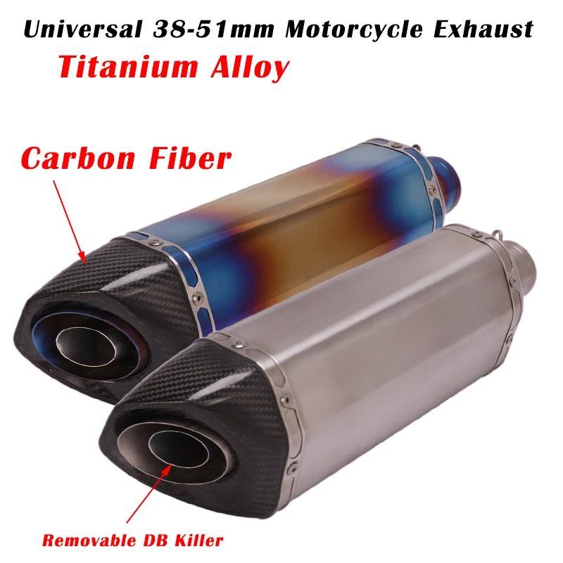 

Titanium Alloy Universal 38 -51mm Motorcycle Exhaust Escape System Modified Muffler DB Killer For ktm 390 z900 S1000RR R1 CBR500