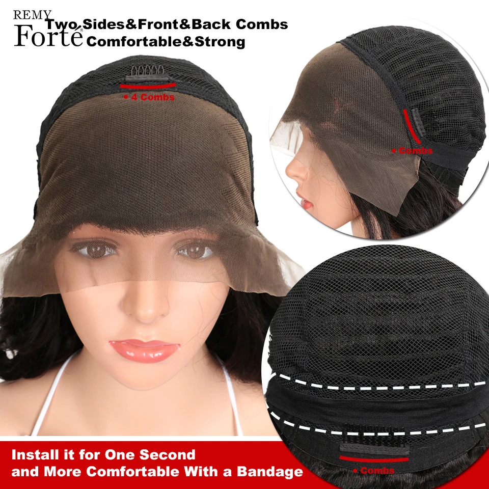 Парики из натуральных волос Remy Forte 13X 4 с сетчатой фронтальной линией для женщин