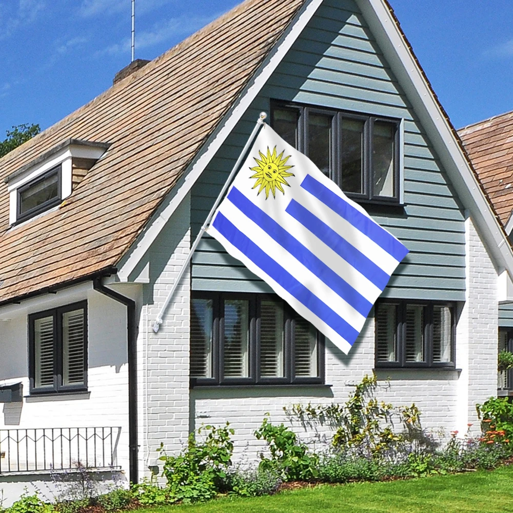 3 Х5 фута флаг Уругвая Экипировка двойные сшитые флаги полиэстер с латунными