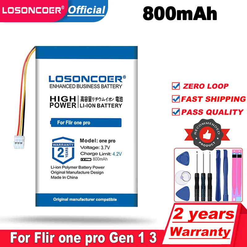 Топ бренд LOSONCOER 100% новый аккумулятор 800 мАч для Flir one pro Gen 1 3 аккумуляторы