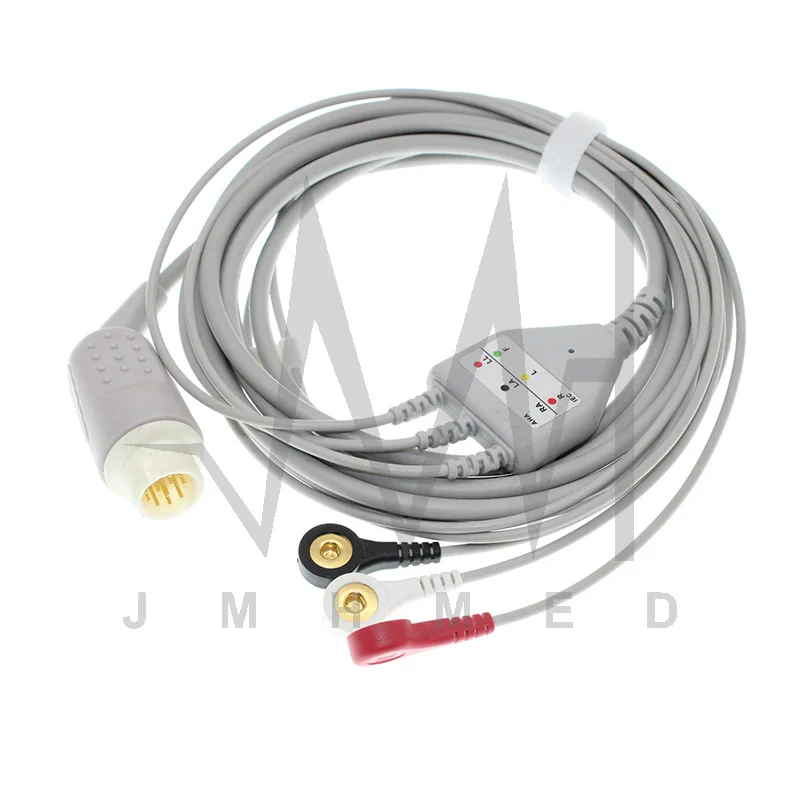 

12Pin ECG EKG 3/5 Lead one-piece Cable and Electrode Leadwire for Philips Patient monitor, Snap/Clip/VET Alligator clip.