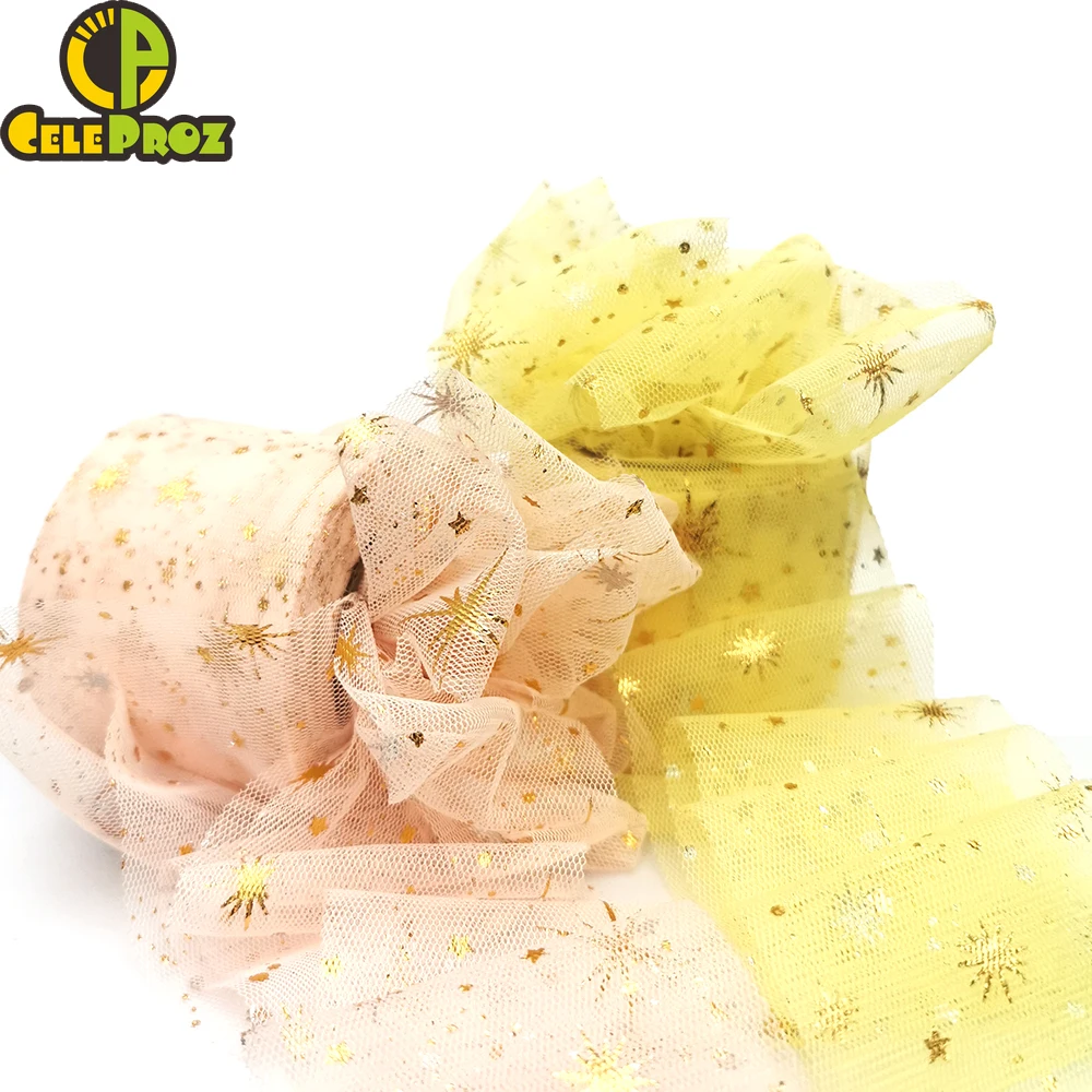 25 ярдов 6 м звездная Тюлевая лента блестящая сетчатая рулонная катушка мягкая