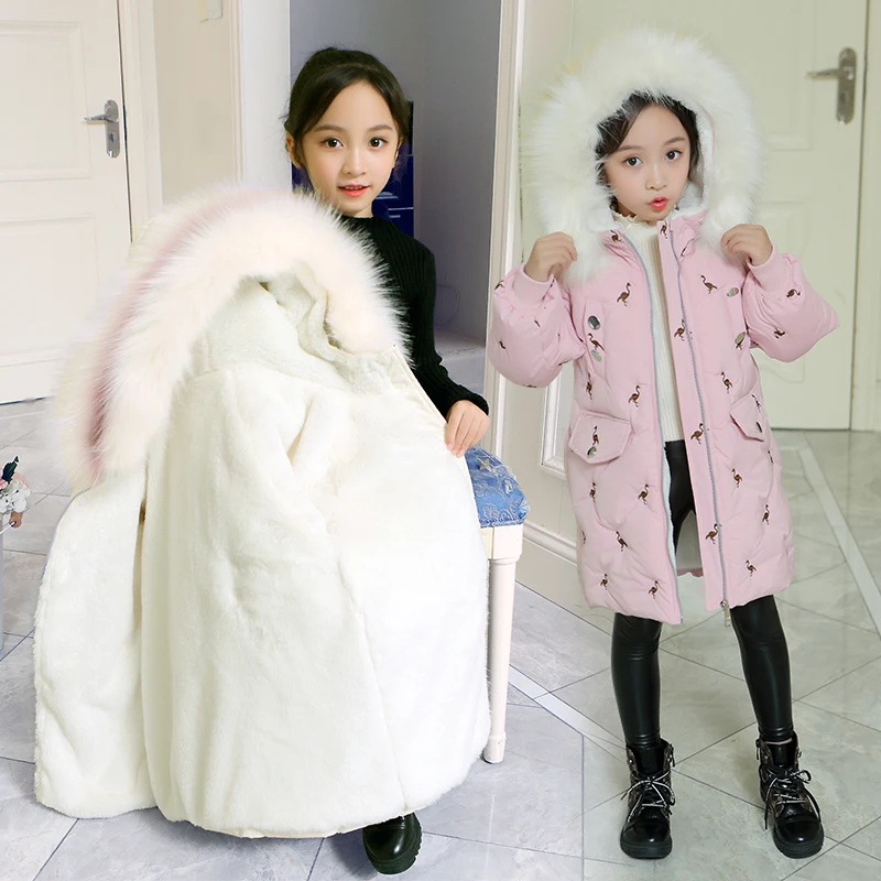 Новая зимняя одежда Детский пуховик зимнее пальто для девочек детская куртка