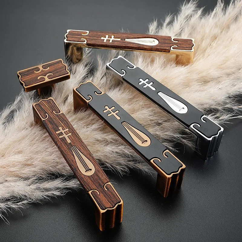 KK & FING Современный Античный цинковый сплав деревянные ручки для шкафа ящика