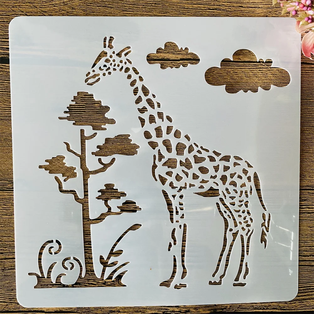 

20*20cm Giraffe Tree DIY Layering Stencils Wall Painting Scrapbook Coloring Embossing Album Decorative Template