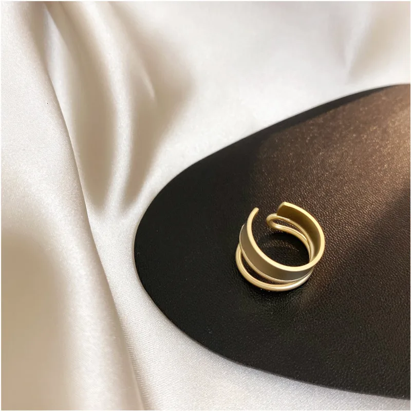 

Fashion Adjustable Ring Matte Couple Rings Rings Double Layer Female Finger Ring Copper Alloy Opening Ladies Fine Jewelry