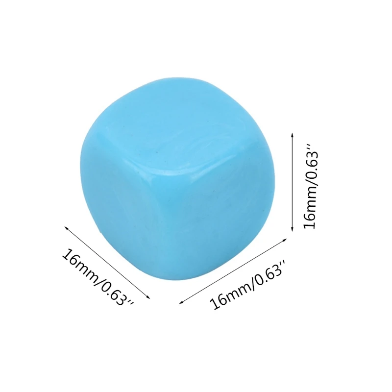

20pcs 16mm Dice Filleted Corner Blank Dice 6 Sided DIY Engravable Teaching Dice