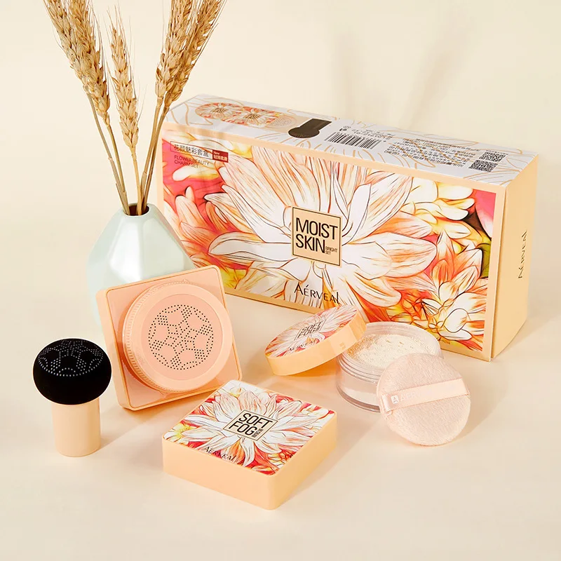 

Hua Yan Charm Color Set Mushroom Cushion BB Cream Finishing Powder Face Powder Makeup Set