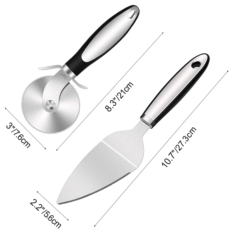 3 упаковки колесо для пиццы и набор сервировки супер острый нож с нескользящей