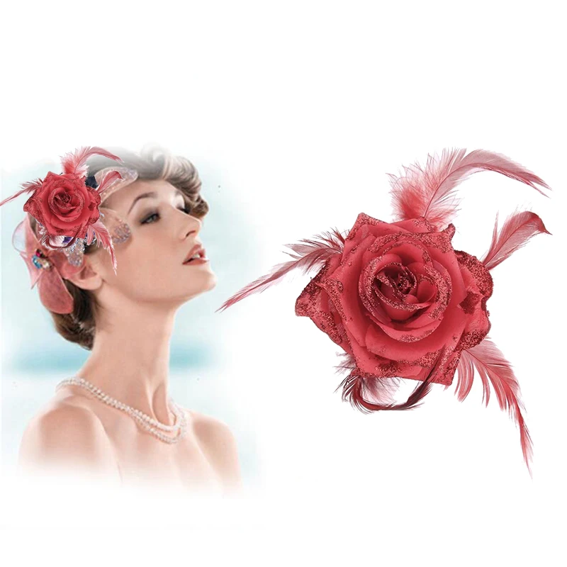 Earofcorn Сладкая Свадебная мода посыпать розовый цветок розы веревка для волос