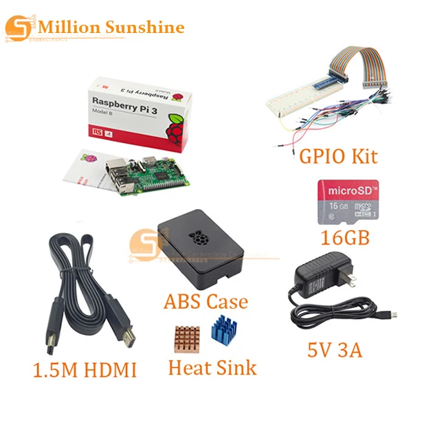 Raspberry pi 3 + теплоотвод Корпус из АБС пластика штепсельная вилка зарядного