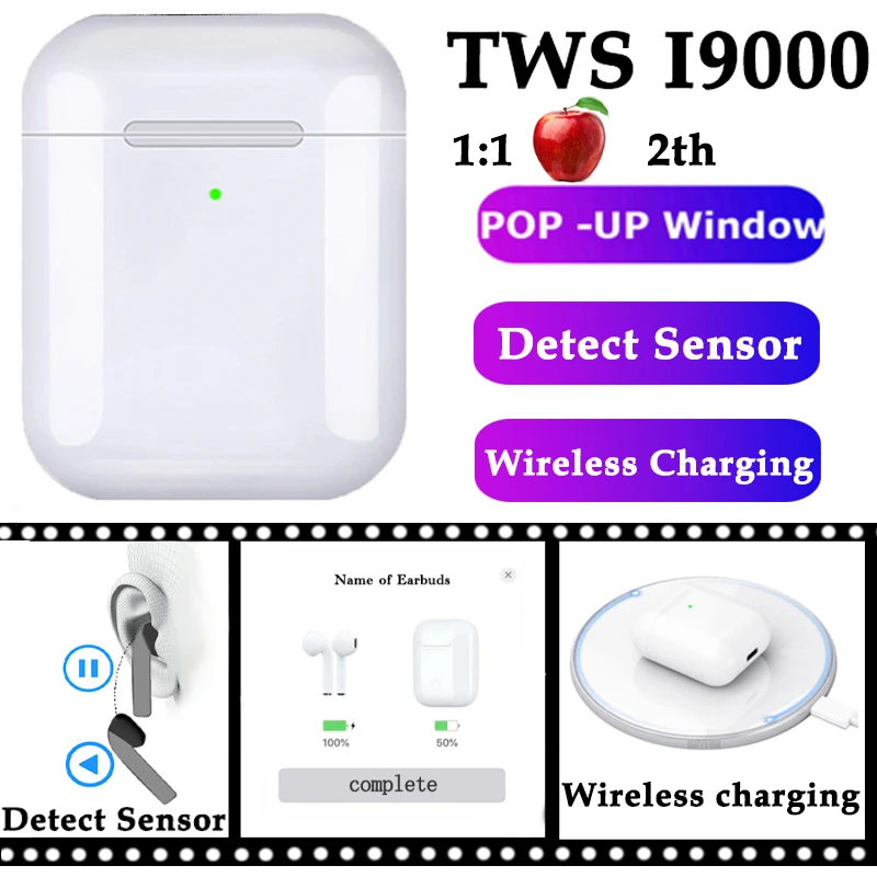 I19000 TWS черно-белая Беспроводная гарнитура Bluetooth гарнитура наушники гарнитура(для оригинального iphone и Android телефона