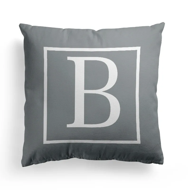 Simple Pillow Case Nordic Letter Printed 45*45Cm Grey/White Throw Cover Square Polyester Pillowcase For Bad Hugging New Year Decorative Textiles |