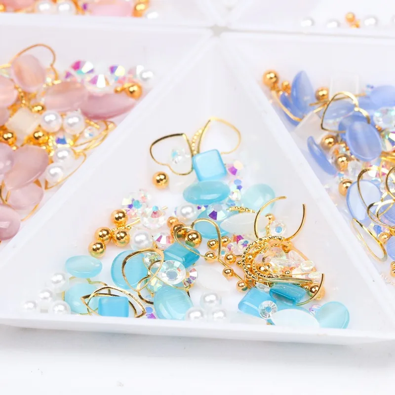 1 сумка с украшением в виде кристаллов и жемчугом золотая линия ногти