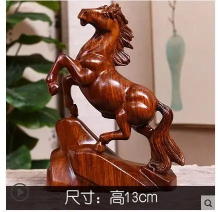 

Carved wooden horse with yellow pear wood crafts Asian