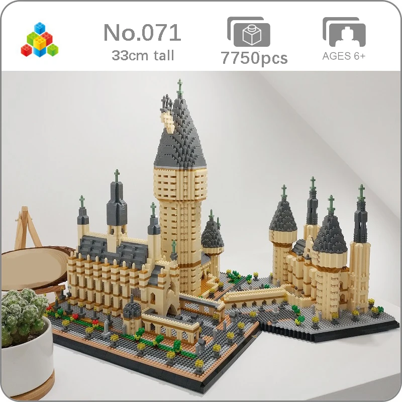 YZ 071 всемирно известная архитектура средневековый замок колледж 3D модель Сделай Сам 7750 шт мини-конструктор алмаз маленькие блоки игрушка без коробки