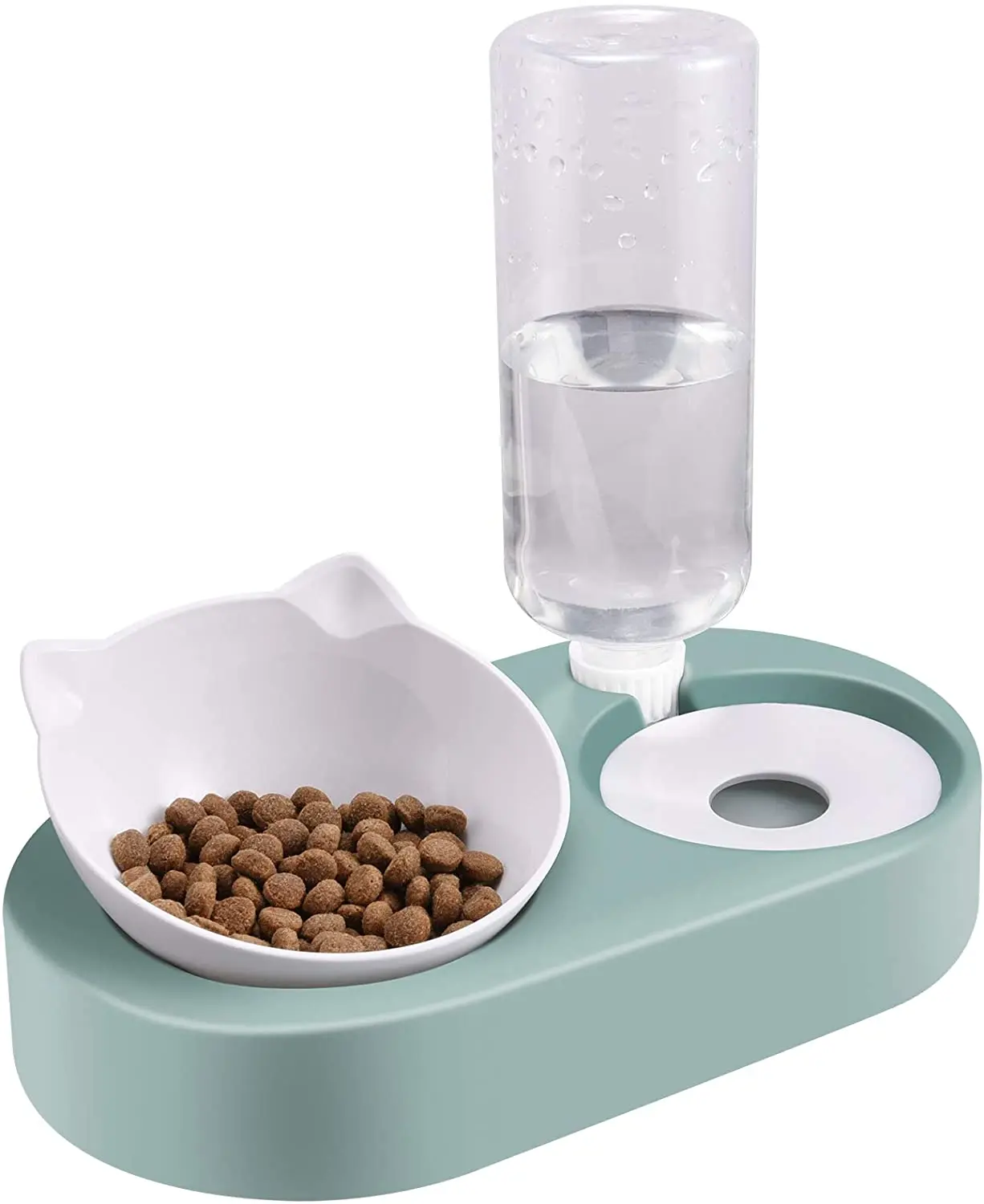 

Gravity Water Food Bowls Cat Dog - 15° Tilted Elevated Pet Bowl Raised Pet Feeder Bowl for Cats Small DogsAutomatic Water PW064
