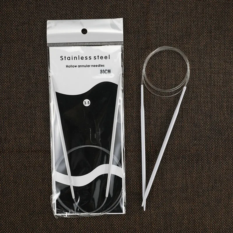 Спицы для вязания круговые из нержавеющей стали 2 0-8 0 мм 11 размеров 32*80 см | Дом и