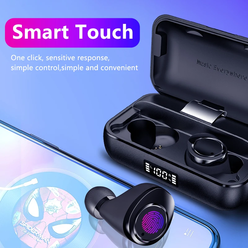 Фото Teamyo TWS Bluetooth 5 0 беспроводные наушники IPX7 Водонепроницаемые Наушники 5000 мАч Teamyo TWS Bluetooth 5 0 беспроводные наушники IPX7 Водонепроницаемые Наушники 5000 мАч