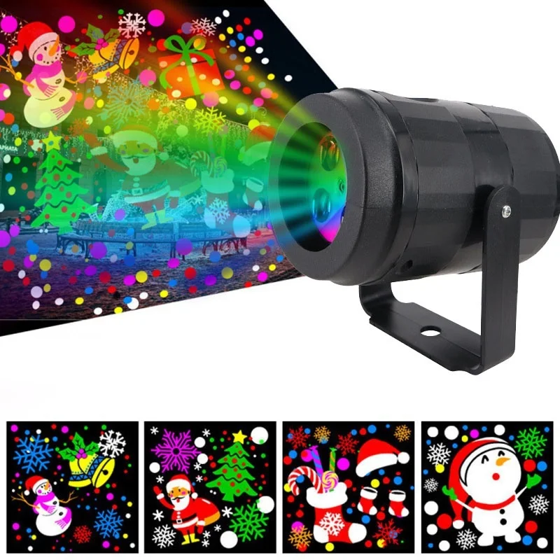 

YEFUI 16 Patterns Christmas Projector Light Indoor Window Movie Santa Claus Snowflake Laser Lamp For New Year Party Decoration