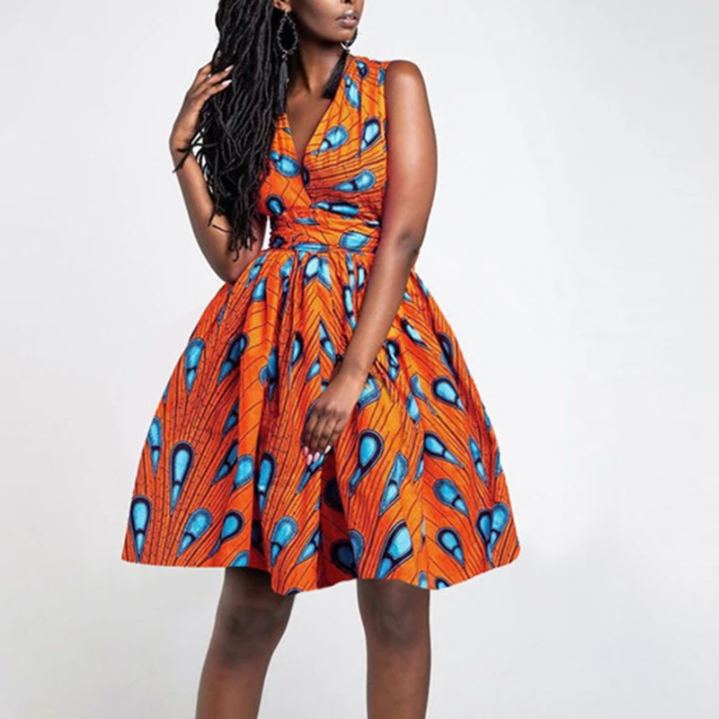 Африканские платья для женщин Дашики печати вечерние макси халат Bazin африканская