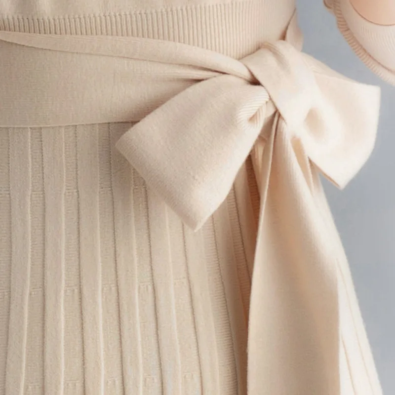 Высококачественное женское трикотажное платье осень-зима большое