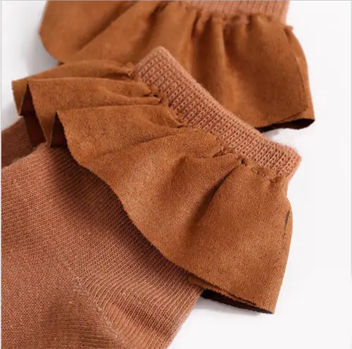 Новинка осенне-зимние милые хлопковые носки с оборками для новорожденных