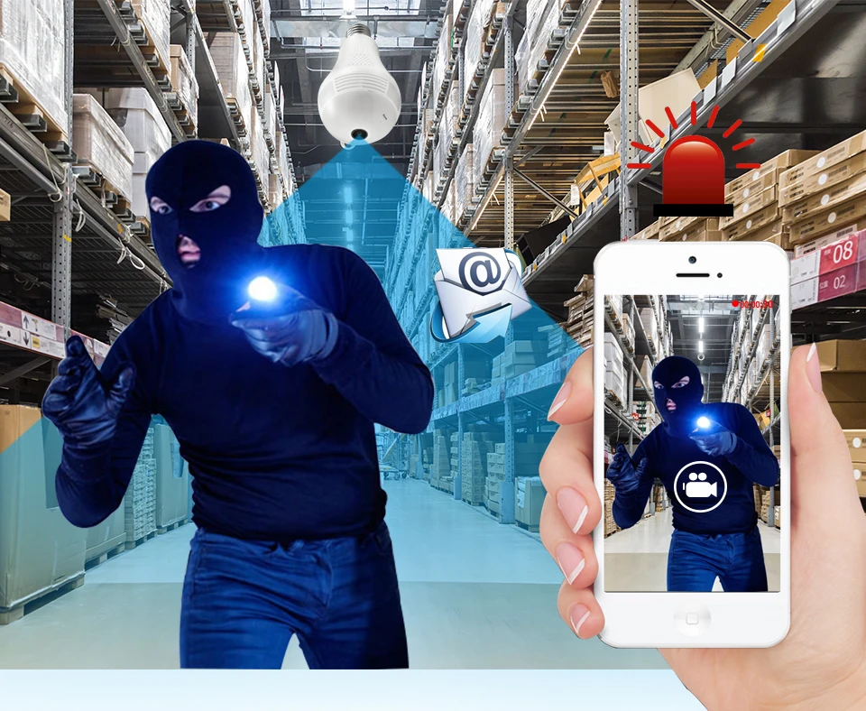 WakeView 360 градусов 1,3 м 2MP 3MP Беспроводная панорамная Домашняя безопасность WiFi CCTV рыбий глаз лампа ip-камера в форме лампы двухстороннее аудио