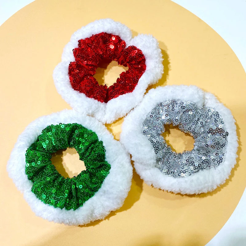 

Glitter Hair Scrunchies Elastic Hair Bands Women Girls Makeup Washing Face Hair Accessories Colorful Rubber Band Headwear