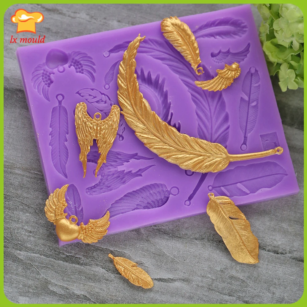 

Feather Sugar Silicone Mould Epoxy Soft Pottery Mould Chocolate Mold Cake Decoration Moulds