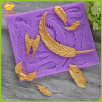 feather sugar silicone mould epoxy soft pottery mould chocolate mold cake decoration moulds