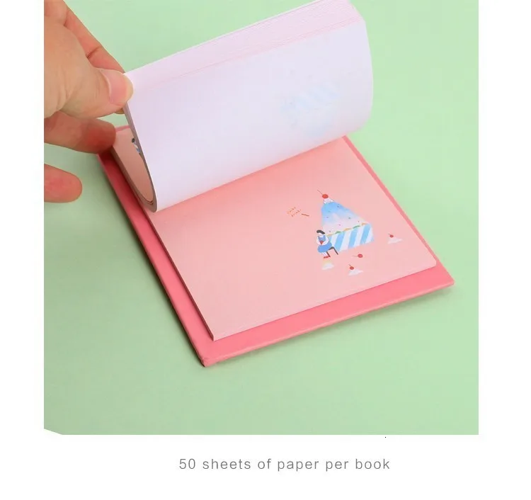 JIANWU Van Gogh Board Clip Sticky Note Clipboard Memo Pads Fruit Notebook Printed Kawaii note pad clip School Office Supplies