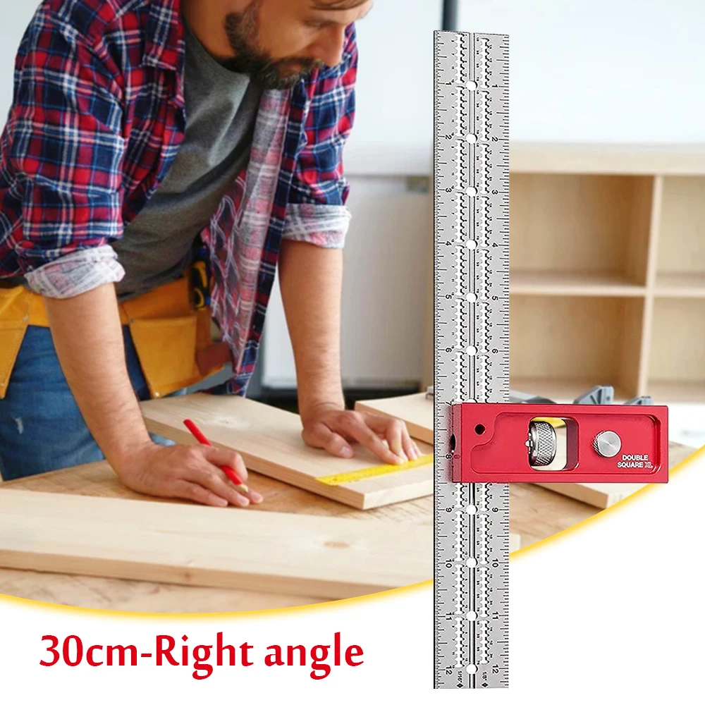 

Scale, high-precision marking ruler, measuring woodworking scribing ruler, corner crimping woodworking measuring tool
