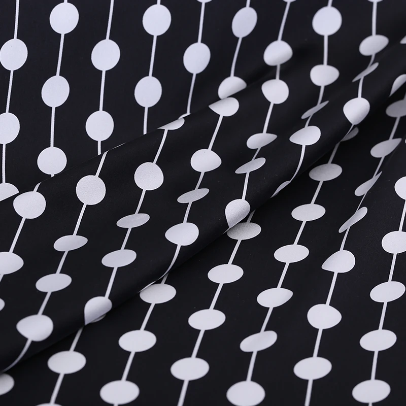 120 см широкая шелковая ткань сатин-стрейч метр волна точка с принтом атласная