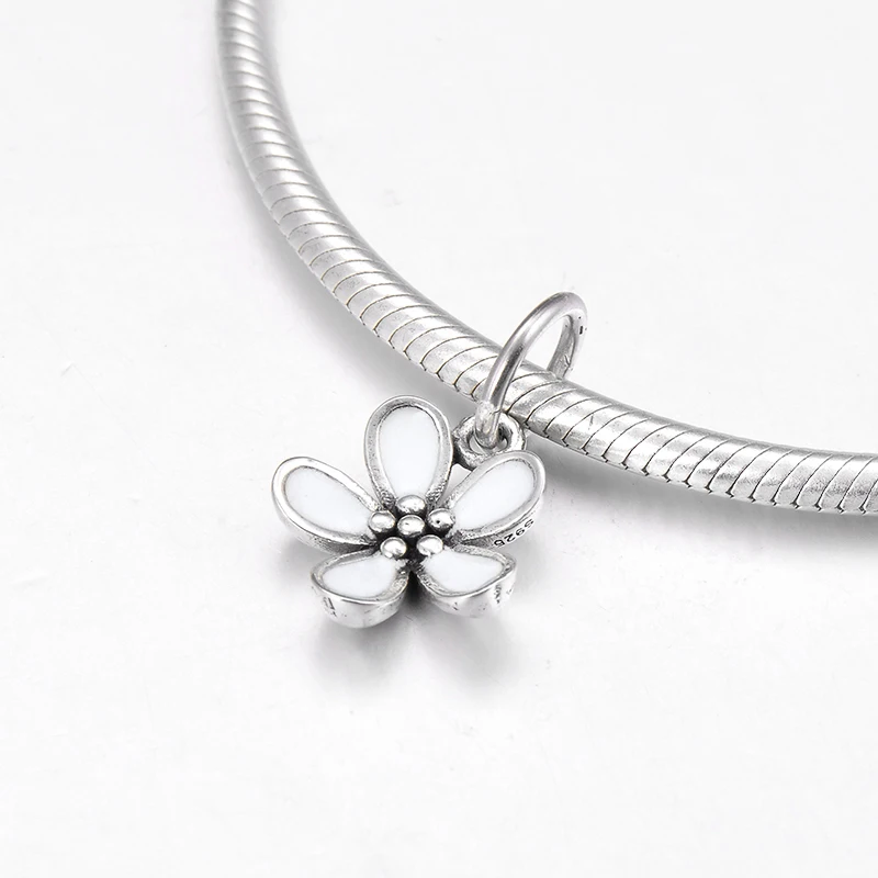 Подвеска из стерлингового серебра 925 пробы с белой эмалью изящный кулон в виде