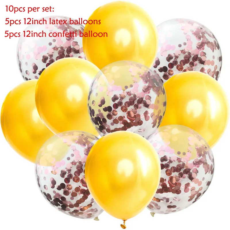 10pc(Gold-RoseGold) 14 шт./лот, набор конфетти из смешанного розового золота с воздушным шаром на день рождения, воздушный шар на свадьбу, день рождения, декоративный шар, сделай сам - Цвет: 10pc(Gold-RoseGold)