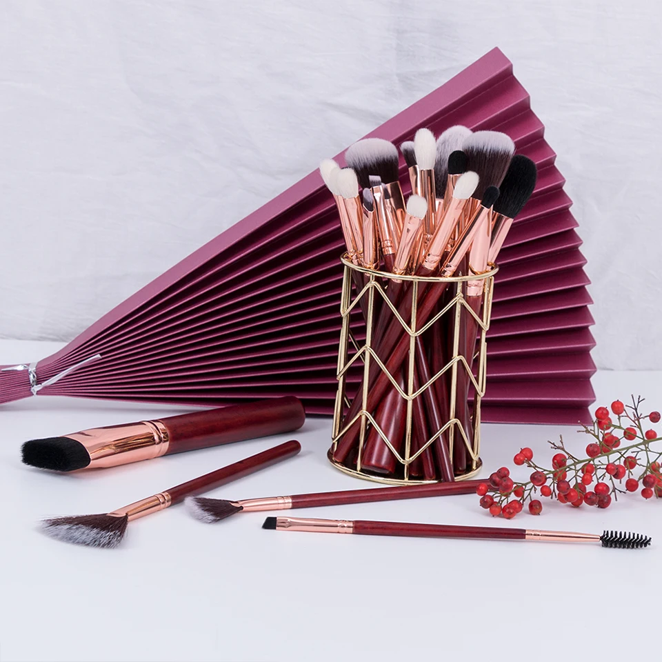 Бейли без логотипа 25 шт. темно-красный набор кистей для макияжа контур пудры