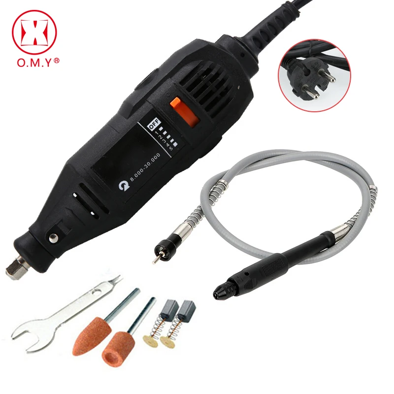 Профессиональная шлифовальная машина с мягким гибким валом и ручкой зажимного