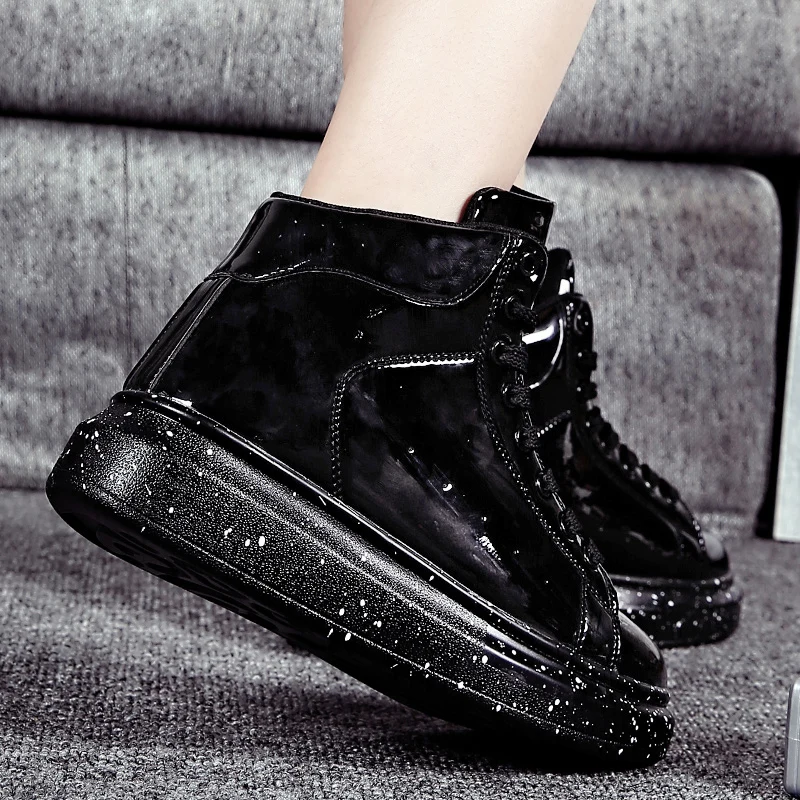 Dropshipping Snow Boots Women 2019 Winter New Painted Leather Thick Bottom High Upper Board Shoes Fashion Mirror Lovers | Обувь